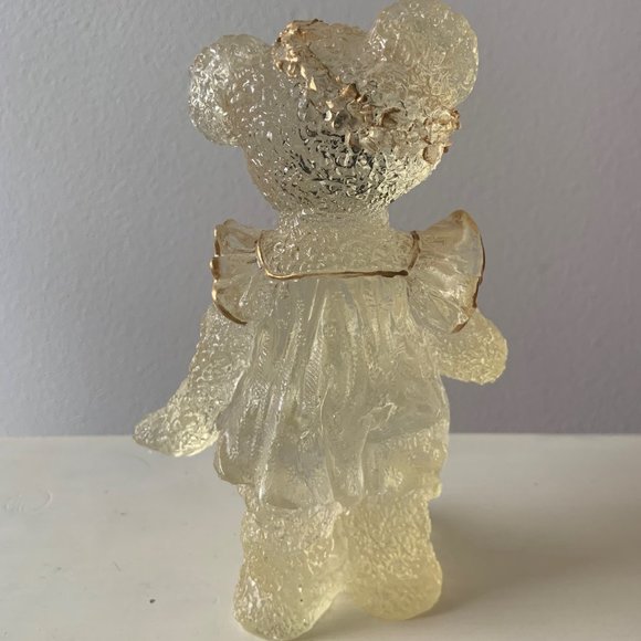 Gold and Clear Glass "Chelsea" Teddy Bear Figurine - Picture 3 of 5